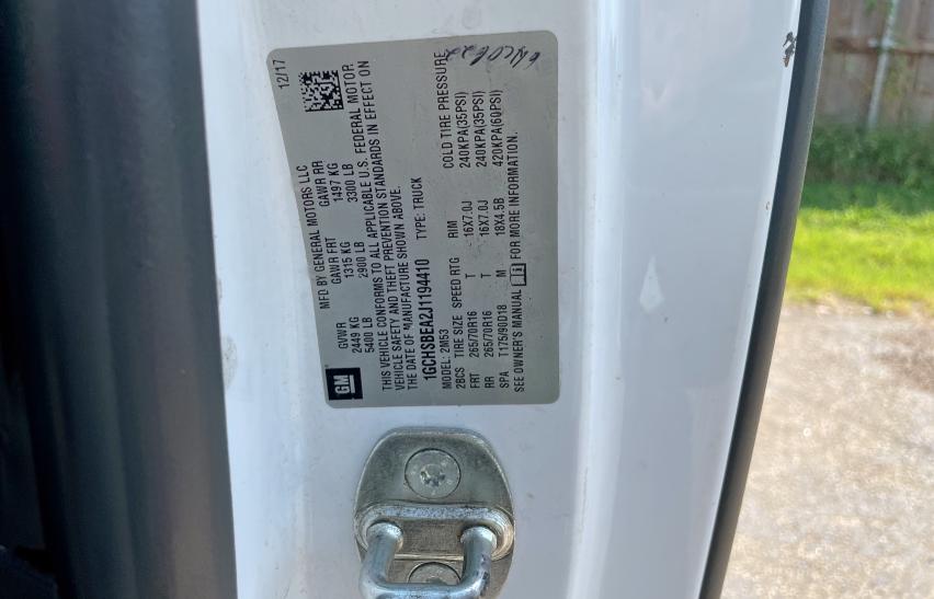 1GCHSBEA2J1194410 - 2018 CHEVROLET COLORADO 白色 照片 10