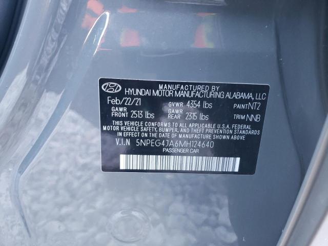 5NPEG4JA6MH124640 - 2021 HYUNDAI SONATA SE GRAY photo 12