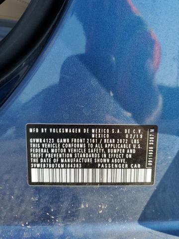 3VWEB7BU7KM164383 - 2019 VOLKSWAGEN JETTA SEL Azul foto 13