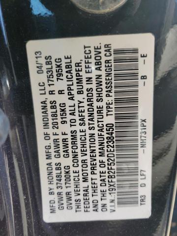 19XFB2F52DE238450 - 2013 HONDA CIVIC LX BLACK photo 12