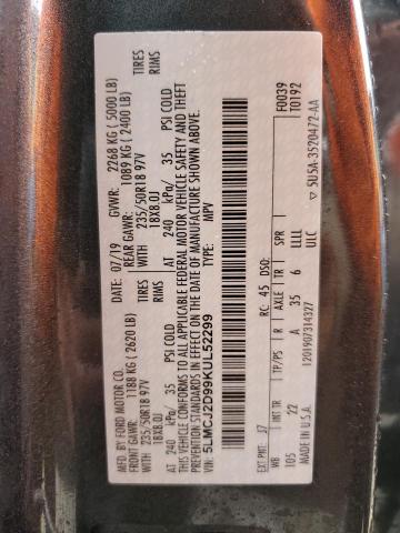 5LMCJ2D99KUL52299 - 2019 LINCOLN MKC SELECT Գրաֆիտ լուսանկար 12