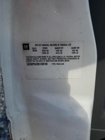 2G2WP522851336190 - 2005 PONTIAC GRAND PRIX 白色 照片 12