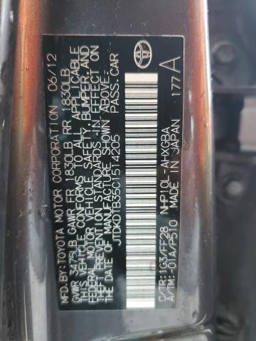 JTDKDTB35C1514205 - 2012 TOYOTA PRIUS C 黑色 照片 12