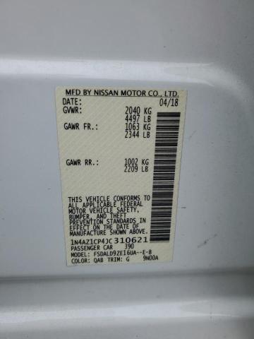 1N4AZ1CP4JC310621 - 2018 NISSAN LEAF S WHITE photo 12