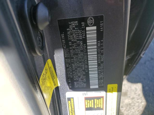 4T1BF3EK5BU213164 - 2011 TOYOTA CAMRY BASE Серый фото 12