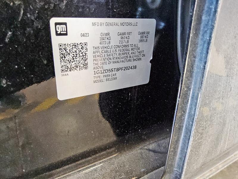 1G1ZD5ST8PF202438 - 2023 CHEVROLET MALIBU LT Czarny zdjęcie 13