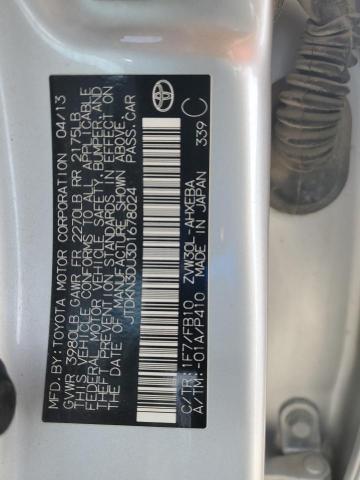 JTDKN3DU3D1678024 - 2013 TOYOTA PRIUS Күміс фото 12