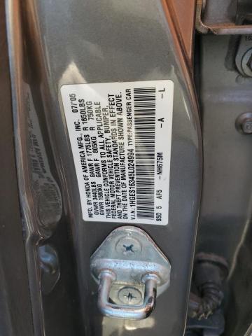 1HGES16345L024994 - 2005 HONDA CIVIC DX VP გრაფიტი ფოტო 12