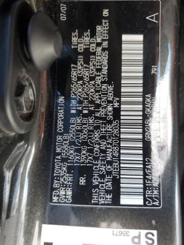 JTEBU14R870128035 - 2007 TOYOTA 4RUNNER SR5 BLACK photo 13