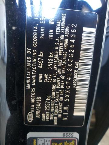 5XXGT4L3XJG264362 - 2018 KIA OPTIMA LX შავი ფოტო 12