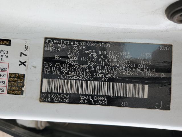 JTLKT334X64069378 - 2006 TOYOTA SCION XB WHITE photo 12