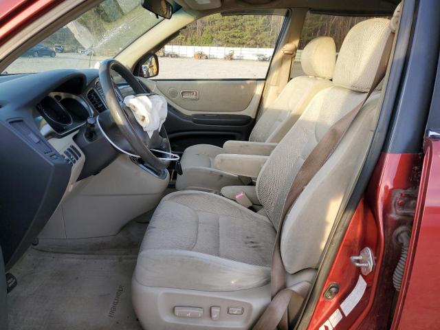 JTEHD21A810004191 - 2001 TOYOTA HIGHLANDER RED photo 7