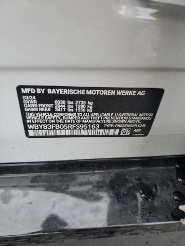 WBY83FB05RFS95163 - 2024 BMW I4 XDRIVE 40 WHITE photo 12