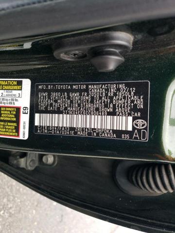 2T1KU4EE6CC806489 - 2012 TOYOTA MATRIX GREEN photo 12