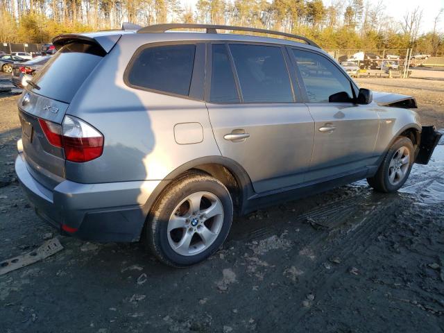 WBXPC93408WJ12818 - 2008 BMW X3 3.0SI GRAY photo 3