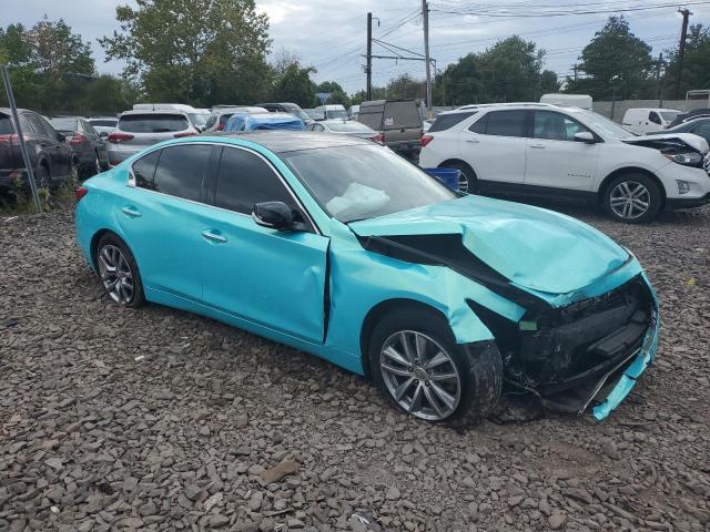 JN1BV7AR1FM391602 - 2015 INFINITI Q50 BASE TURQUOISE photo 4