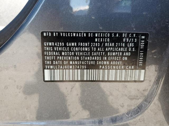 3VWLL7AJ6EM374795 - 2014 VOLKSWAGEN JETTA TDI Boz foto 12