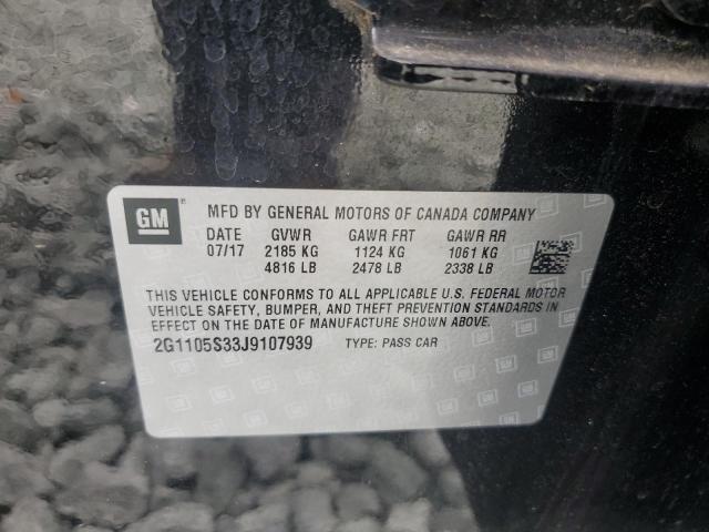 2G1105S33J9107939 - 2018 CHEVROLET IMPALA LT 黑色 照片 12