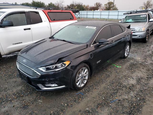 3FA6P0PU8HR330128 - 2017 FORD FUSION SE PHEV BLACK photo 1