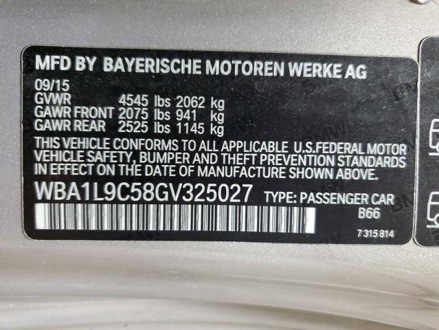 WBA1L9C58GV325027 - 2016 BMW 228 XI SULEV SILVER photo 12