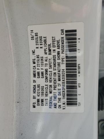 1HGCR2F80EA308204 - 2014 HONDA ACCORD EXL WHITE photo 12