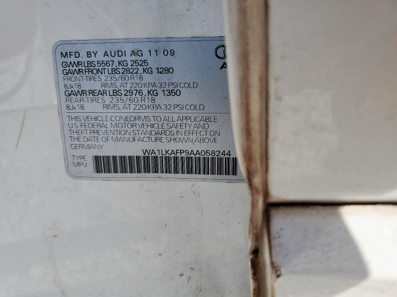 WA1LKAFP9AA058244 - 2010 AUDI Q5 PREMIUM PLUS WHITE photo 13