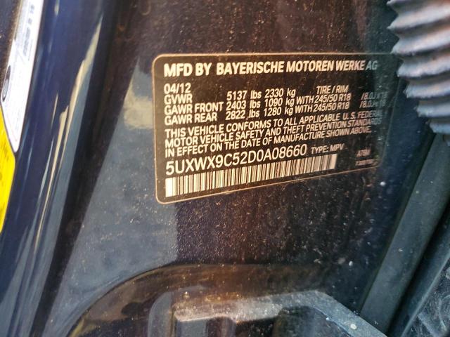 5UXWX9C52D0A08660 - 2013 BMW X3 XDRIVE28I BLUE photo 13