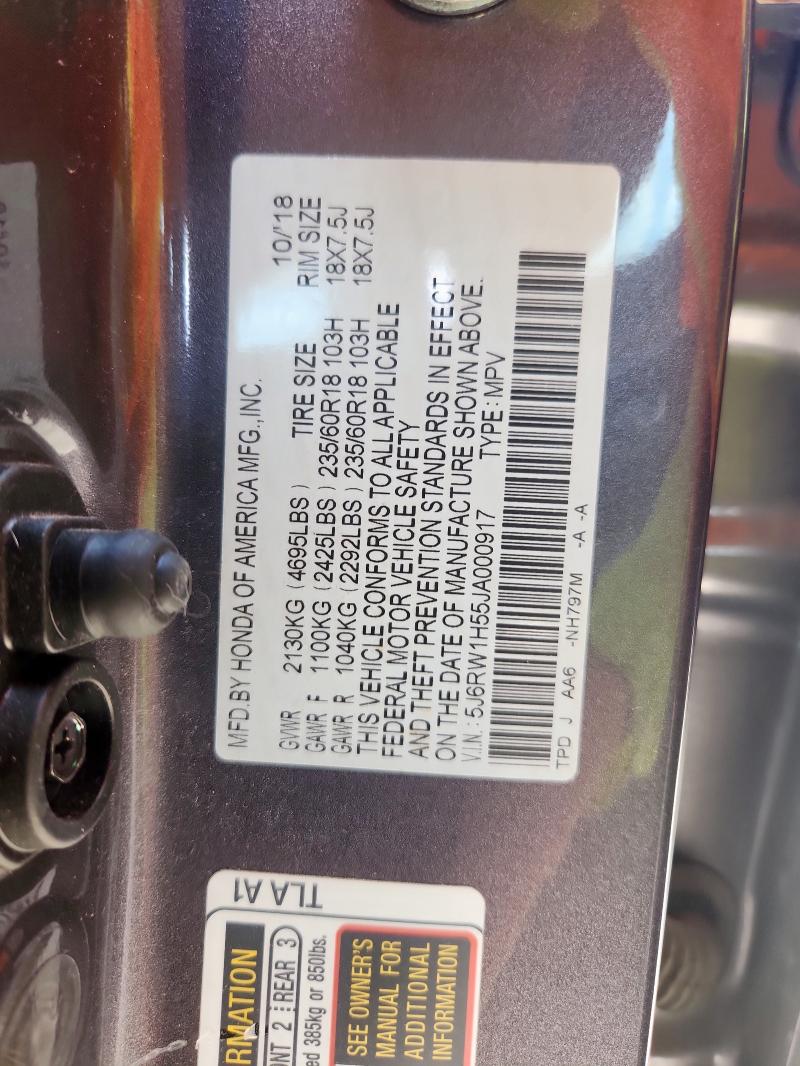 5J6RW1H55JA000917 - 2018 HONDA CR-V EX GRAY photo 13