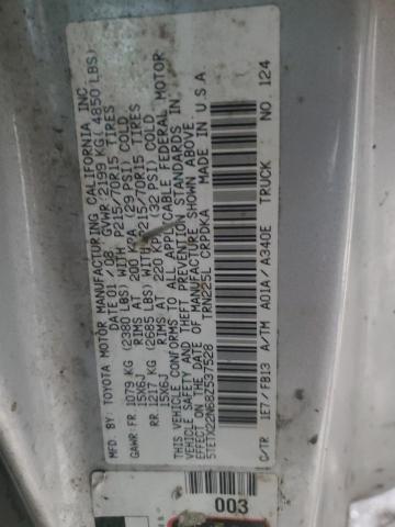 5TETX22N68Z537528 - 2008 TOYOTA TACOMA ACCESS CAB SILVER photo 13