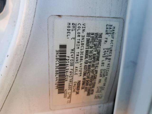 3N1BC13E88L447299 - 2008 NISSAN VERSA S WHITE photo 13