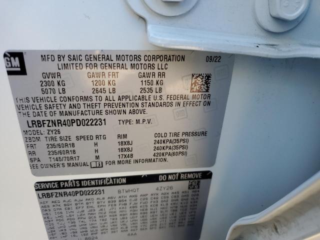 LRBFZNR40PD022231 - 2023 BUICK ENVISION ESSENCE WHITE photo 13