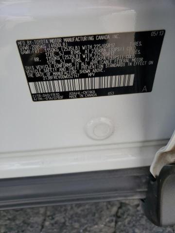 2T3BFREV0DW052147 - 2013 TOYOTA RAV4 LE 白色 照片 13