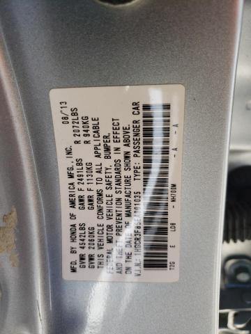 1HGCR3F85EA001035 - 2014 HONDA ACCORD EXL SILVER photo 13