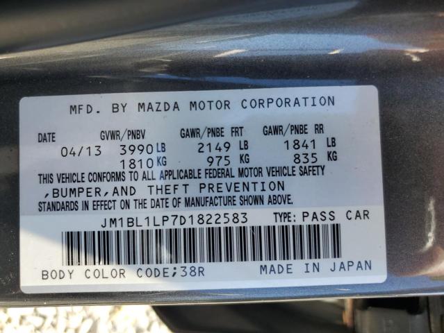 JM1BL1LP7D1822583 - 2013 MAZDA 3 I GRAY photo 13