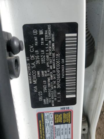 3KPA24AD4PE606118 - 2023 KIA RIO LX WHITE photo 12