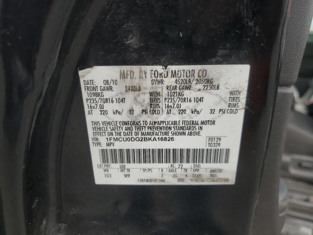 1FMCU0DG2BKA16826 - 2011 FORD ESCAPE XLT BLACK photo 13