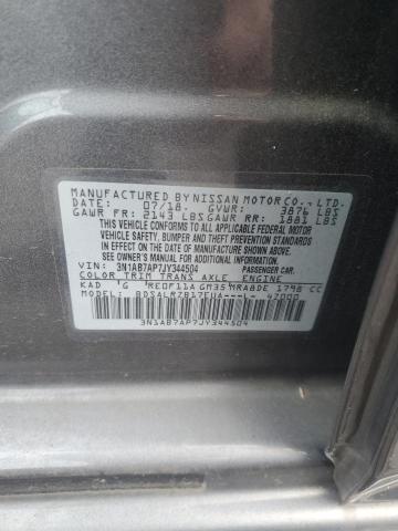 3N1AB7AP7JY344504 - 2018 NISSAN SENTRA S GRAY photo 12