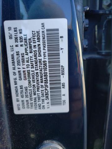 5KBCP3F88AB016569 - 2010 HONDA ACCORD EXL BLUE photo 13