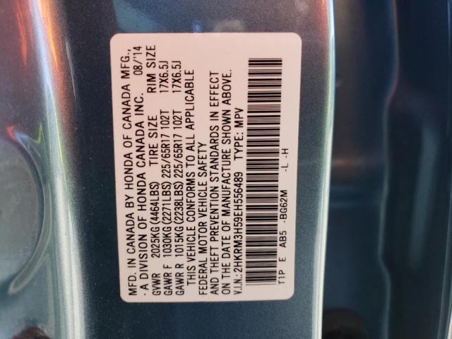 2HKRM3H59EH556489 - 2014 HONDA CR-V EX TEAL photo 14