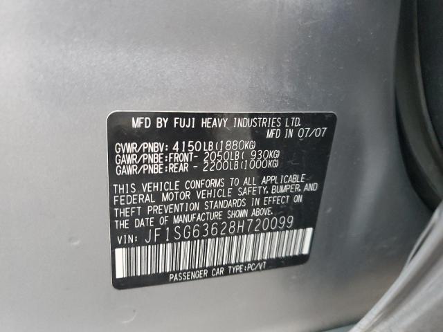 JF1SG63628H720099 - 2008 SUBARU FORESTER 2.5X GRAY photo 13