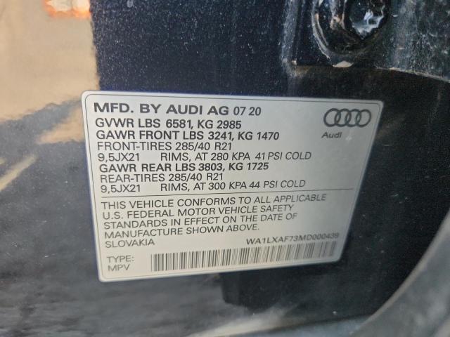 WA1LXAF73MD000439 - 2021 AUDI Q7 PREMIUM PLUS BLACK photo 13