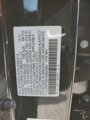 5FNYF6H73NB029460 - 2022 HONDA PILOT BLACK BLACK photo 13