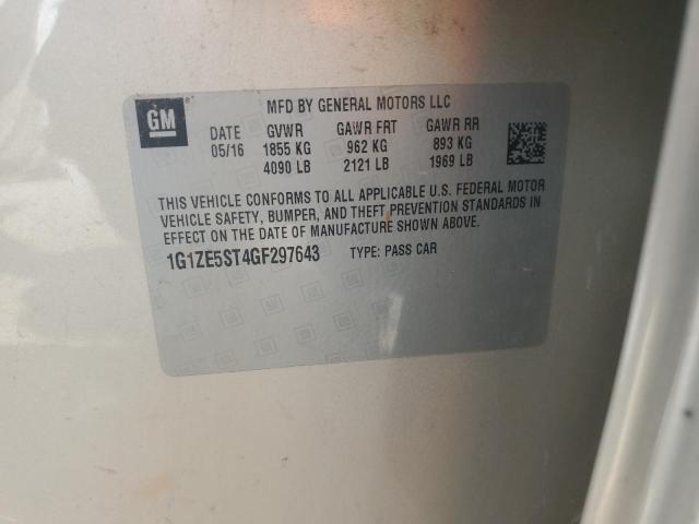 1G1ZE5ST4GF297643 - 2016 CHEVROLET MALIBU LT BEIGE photo 12