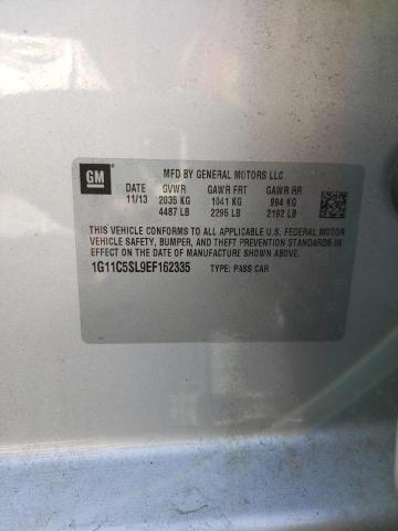 1G11C5SL9EF162335 - 2014 CHEVROLET MALIBU 1LT 银色 照片 12