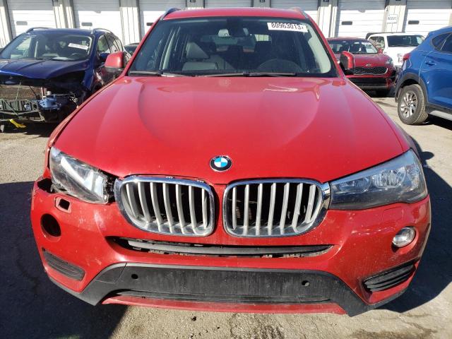 5UXWX9C57F0D47837 - 2015 BMW X3 XDRIVE28I RED photo 5