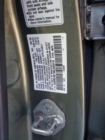 5J6RE48739L002610 - 2009 HONDA CR-V EXL GREEN photo 13