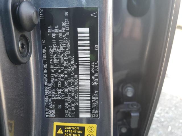 5TDZK3EH7DS100018 - 2013 TOYOTA HIGHLANDER BASE Сұр фото 14