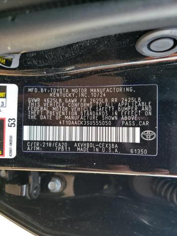 4T1DAACK3SU555050 - 2025 TOYOTA CAMRY XSE BLACK photo 12