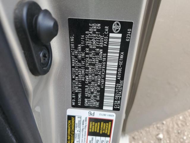 4T4BF1FK3FR461816 - 2015 TOYOTA CAMRY LE GOLD photo 12