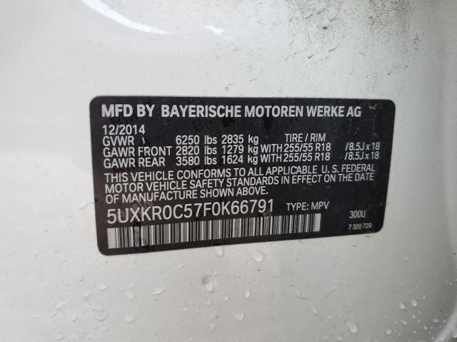 5UXKR0C57F0K66791 - 2015 BMW X5 XDRIVE35I WHITE photo 13